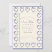 Blue Blume Herd and Bows Kinderdusche Einladung (Vorderseite)