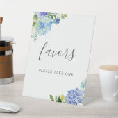 Blue Blume Hydrangea Brautparty Favoriten Zeichen Sockelschild (In SItu)