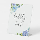 Blue Blume Hydrangea Bubbly Bar Sign Sockelschild (Vorderseite)