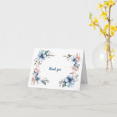 Blue Blume Lines: Hochzeit Dankeschön Card Karte (Gelbe Blume)