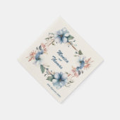 Blue Blume Lines: Personalisierte Hochzeiten von N Serviette (Ecke)