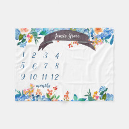 Blue Blume Monthly Meilenstein Baby Blanket Fleecedecke