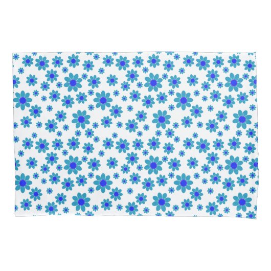 Blue Blume Motif | Daisy Pattern Kissenbezug (Vorderseite)