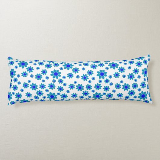 Blue Blume Motif | Daisy Pattern Seitenschläferkissen (Rückseite)