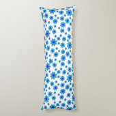 Blue Blume Motif | Daisy Pattern Seitenschläferkissen (Rückseite (Vertikal))