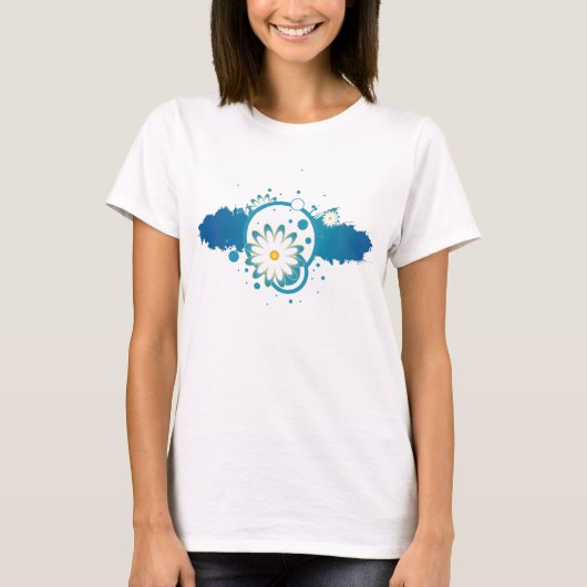 Blue Blume Paint Splash T - Shirt (Vorderseite)