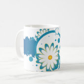 Blue Blume Paint Splash Tasse (Vorderseite Links)