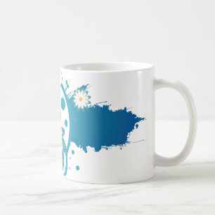 Blue Blume Paint Splash Tasse