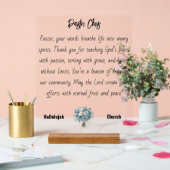 Blue Blume Pastor Bewertung Akryllische Beschriftu Acrylschild (Hochzeit)