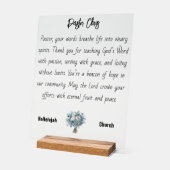 Blue Blume Pastor Bewertung Akryllische Beschriftu Acrylschild (Winkel)