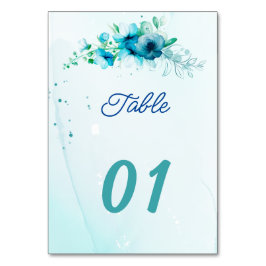 Blue Blume Personalisiert Wedding Tischnummer