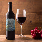 Blue Blume Petals Personalisiert Brautparty Weinetikett