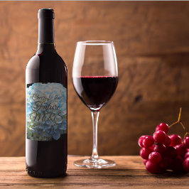 Blue Blume Petals Personalisiert Brautparty Weinetikett