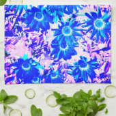 Blue Blume Power Art Geschirrtuch (Gefaltet)