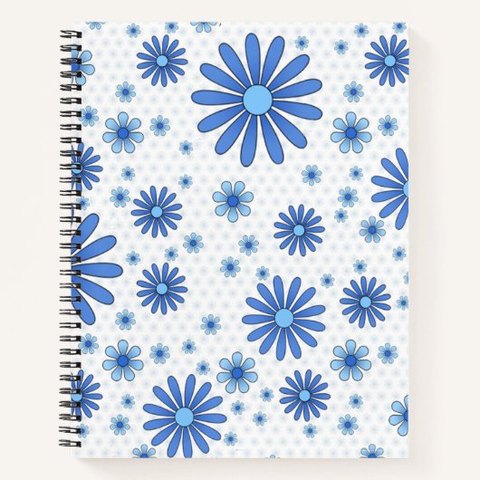 Blue Blume Power Notebook in Weiß Notizblock (Vorderseite)