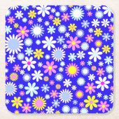 Blue Blume Power Rechteckiger Pappuntersetzer (Vorderseite)