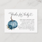Blue Blume Pumpkin Baby Showbuchanfrage Begleitkarte (Vorderseite)