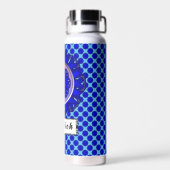 Blue Blume Ribbon von Kenneth Yoncich Trinkflasche (Rückseite)