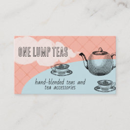 Blue Blume Teekanne und Teekarten Visitenkarte