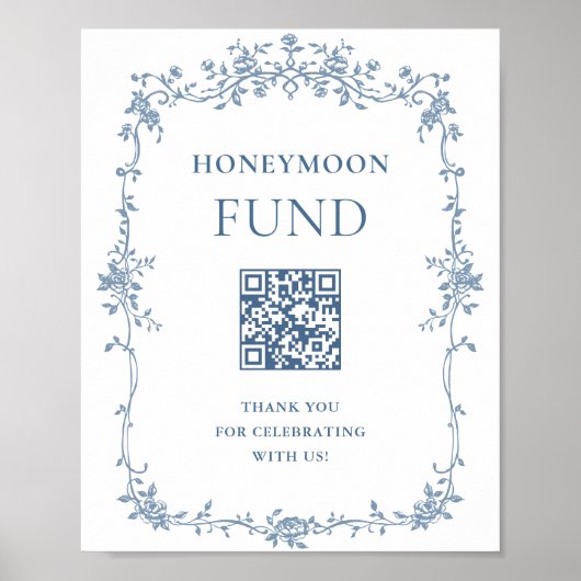 Blue Blume Verziert Viktorianisch Grace Honeymoon Poster (Vorne)