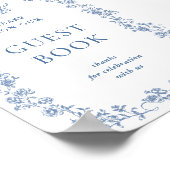 Blue Blume Verzierte Viktorianisch Grace Gästebuch (Ecke)