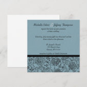 Blue Blume Wallpaper Wedding Einladungen (Vorne/Hinten)