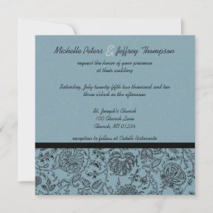 Blue Blume Wallpaper Wedding Einladungen