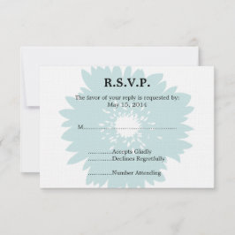 Blue Blume Wedding RSVP Karte