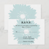 Blue Blume Wedding RSVP Karte (Vorne/Hinten)