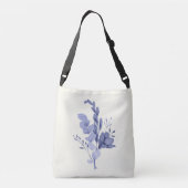 Blue Blume & Wirbel Tote Tasche (Rückseite)
