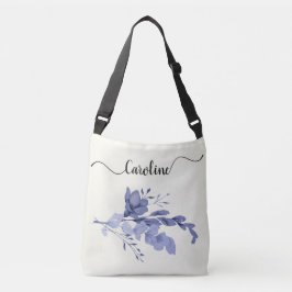 Blue Blume & Wirbel Tote Tasche