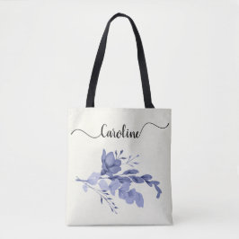 Blue Blume & Wirbel Tote Tasche