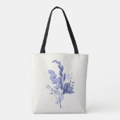 Blue Blume & Wirbel Tote Tasche (Rückseite)