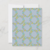 Blue Blume Wreath Monogram Personal Stationery Einladung (Rückseite)