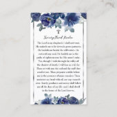 Blue Blumen Beerdigung Gedenkkarte Gebet Foto-Kart Visitenkarte (Rückseite)