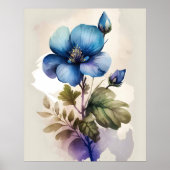 Blue Blumen Blauer Glockenblumen Aquädukt Poster (Vorne)