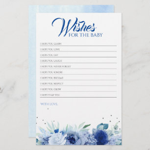 Blue Blumen Elegantes Baby Shower Game