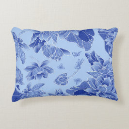 Blue Blumen Lotus Mandala Water lia Chinoiserie Dekokissen