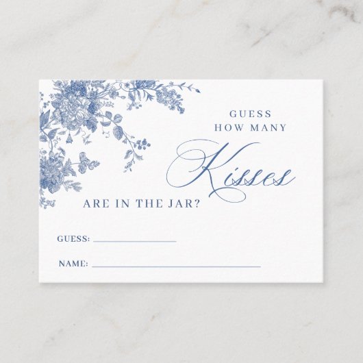 Blue Blumen schätzen, wie viele Kisses Game Card Visitenkarte (Vorderseite)