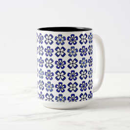 Blue Blumen Serenity Zweifarbige Tasse