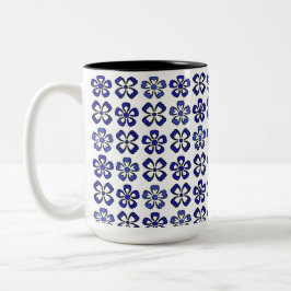 Blue Blumen Serenity Zweifarbige Tasse