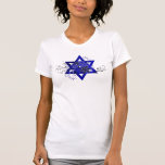 Blue Blumen Star von David T-Shirt<br><div class="desc">Graphic Star of David in blau mit blauen Blumen und Wirbel.</div>