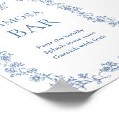 Blue Blumen Verziert Viktorianisch Grace Mimosa Ba Poster (Ecke)