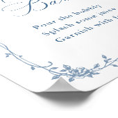 Blue Blumen Verziert Viktorianisch Grace Mimosa Ba Poster (Ecke)