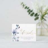 Blue Blumen Wedding Website Umschließungskarte Begleitkarte (Stehend Vorderseite)