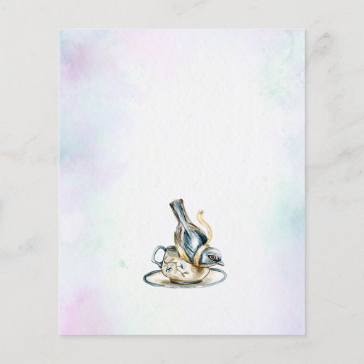 Blue Blumentee Party Brautparty Dankeschön Karte (Rückseite)