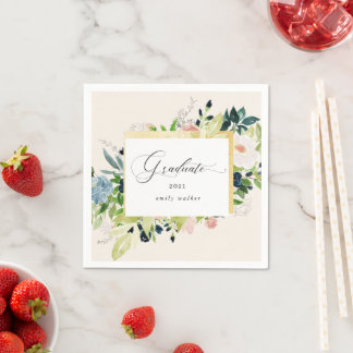 Blue Blush Abschluss Card Napkins Serviette