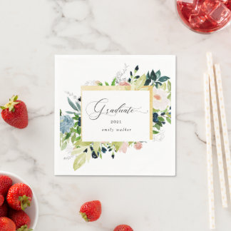 Blue Blush Abschluss Card Serviette