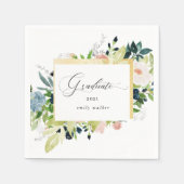 Blue Blush Abschluss Card Serviette (Vorderseite)