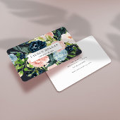 Blue Blush Bloral Elegante Visitenkarte